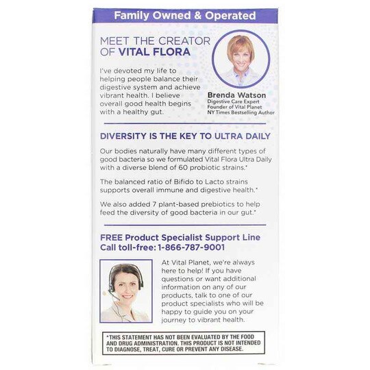 Vital Flora Ultra Daily Probiotic + Prebiotics Shelf Stable, VTP